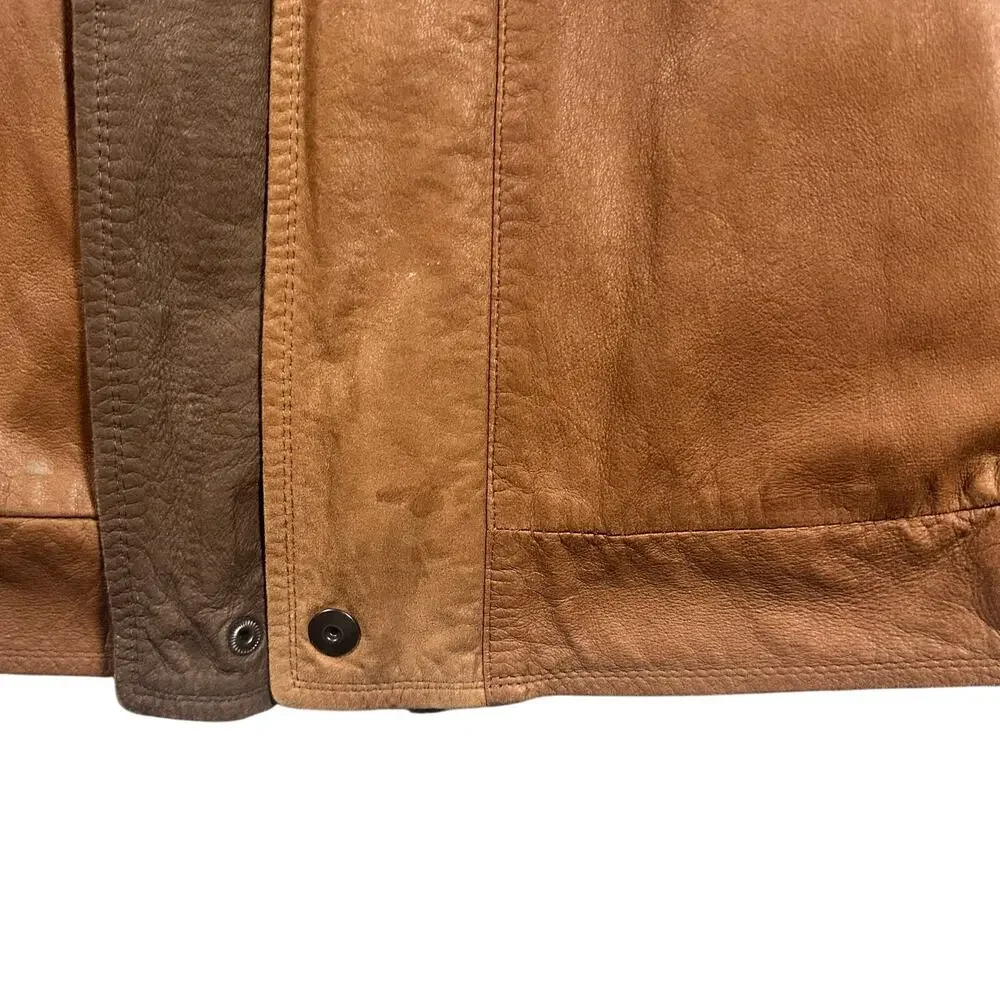 Remy Vintage Brown Leather Flight Bomber Jacket Made in USA Size 42 / Large